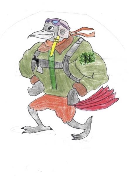 Picture of bird in flight gear